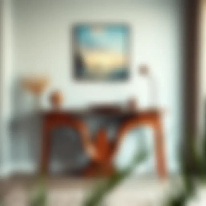 Artistic console table with unique shapes and artistic flair