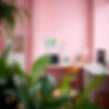 Cozy workspace featuring calming pastel tones