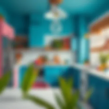 Vibrant kitchen showcasing innovative color combinations