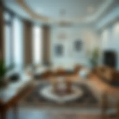 Detailed layout of a 6 square meter rug in a living space