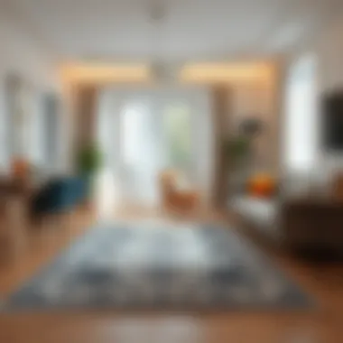 Stylish interior featuring a 6 square meter rug