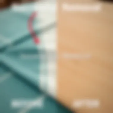 Before and after comparison of fabric adhesive removal