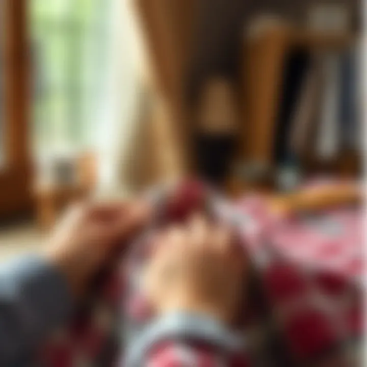 Demonstration of adhesive removal technique on fabric