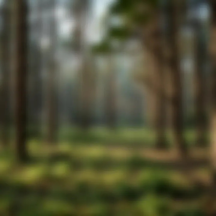 An overview of a forest affected by disease