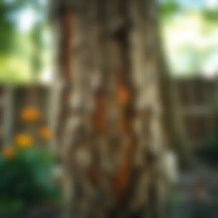 Close-up of nutrient deficiency in tree bark