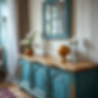 A beautifully painted wooden furniture piece