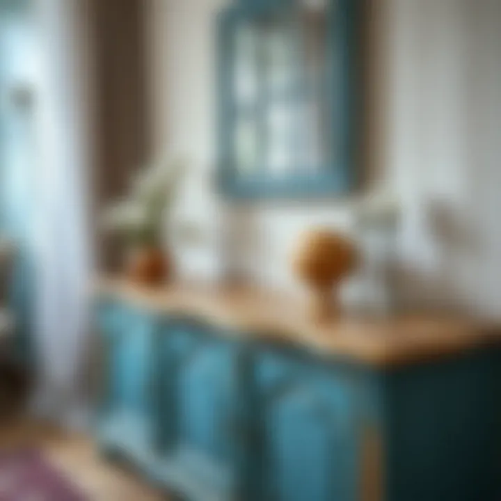 A beautifully painted wooden furniture piece