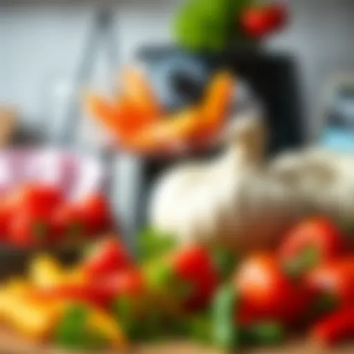 A vibrant display of fresh vegetables suitable for airfryer cooking