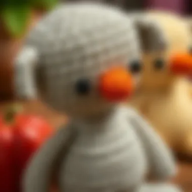 Close-up of crochet techniques used in amigurumi