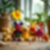 Colorful amigurumi toys collection