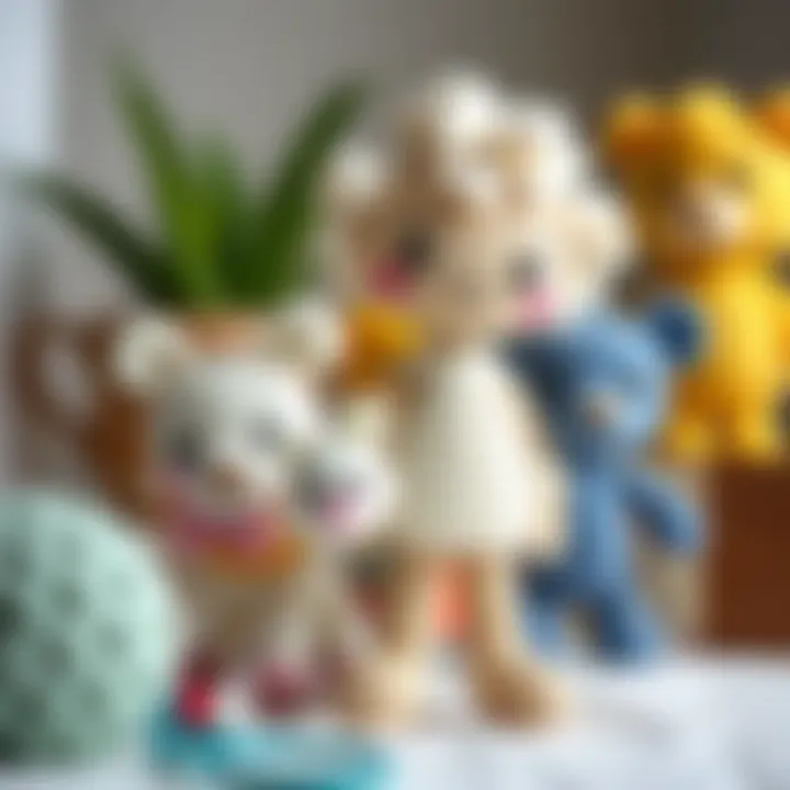 Artistic display of various crochet techniques