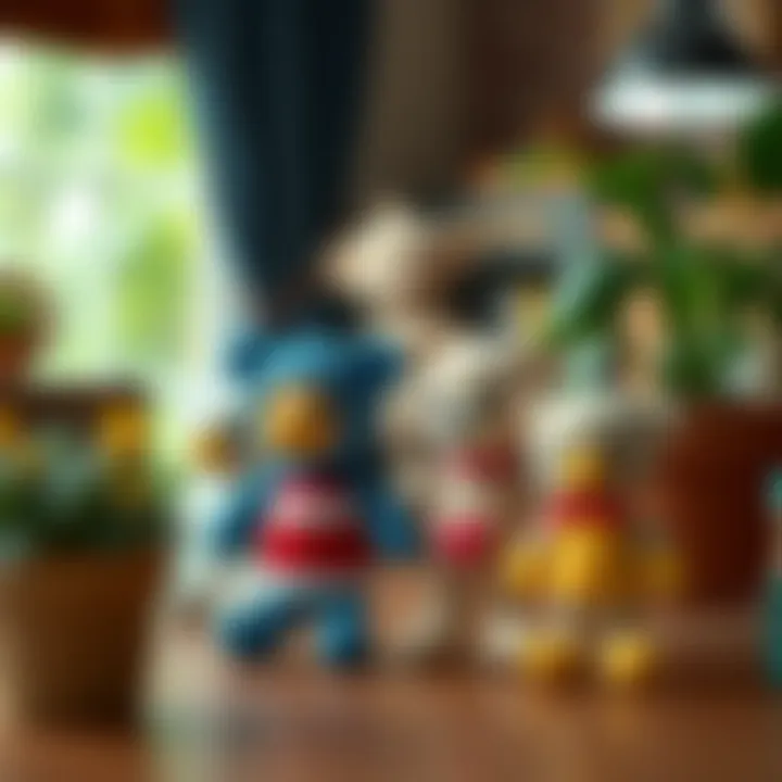 Finished amigurumi projects showcasing creativity