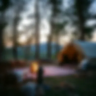 Cozy camping setup amidst trees in Antalya