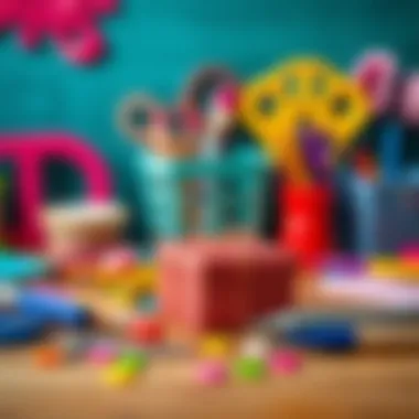 Colorful crafting materials laid out for creating a handmade gift