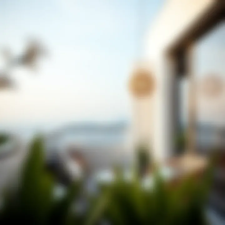 Minimalist balcony concept showcasing sleek lines and modern decor