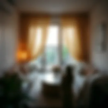 Cozy atmosphere with thick drapes in a balcony space