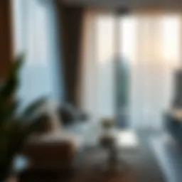 Elegant sheer curtains for balcony living room