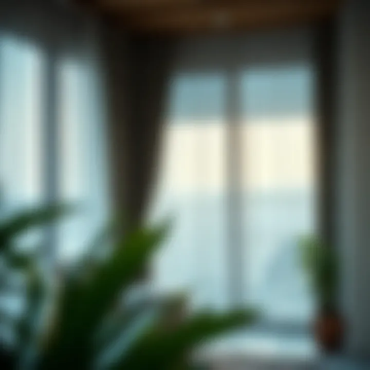 Modern patterned curtains in a balcony setting