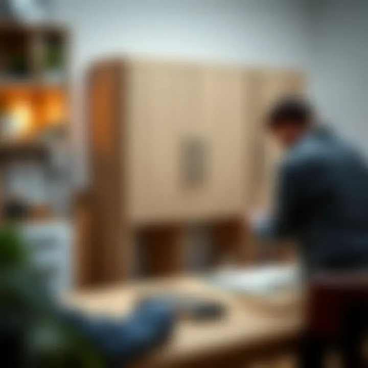 Detailed illustration of cabinet assembly steps