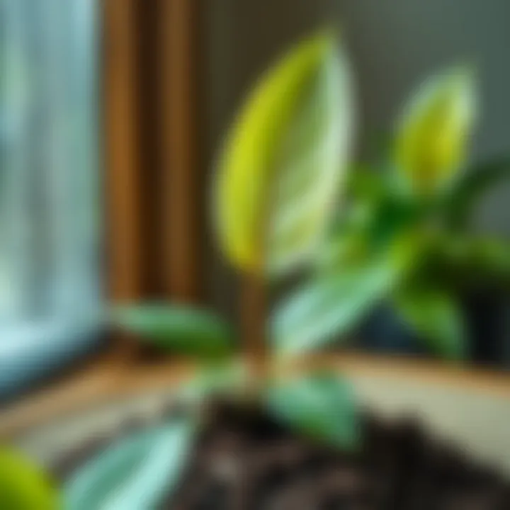 Visual representation of moisture levels in soil for peace lily