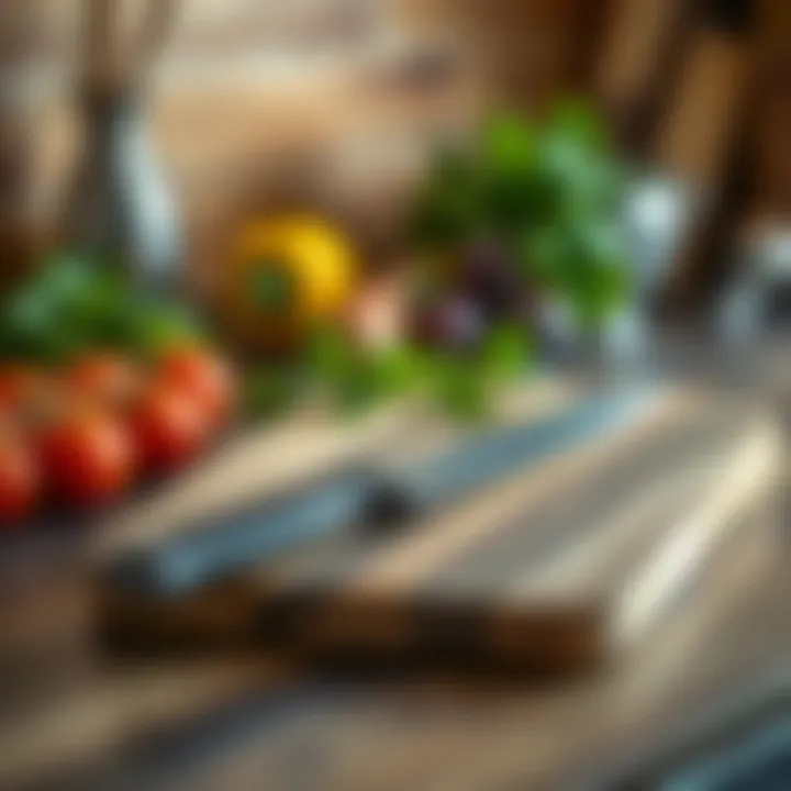 High-quality composite cutting board with knife