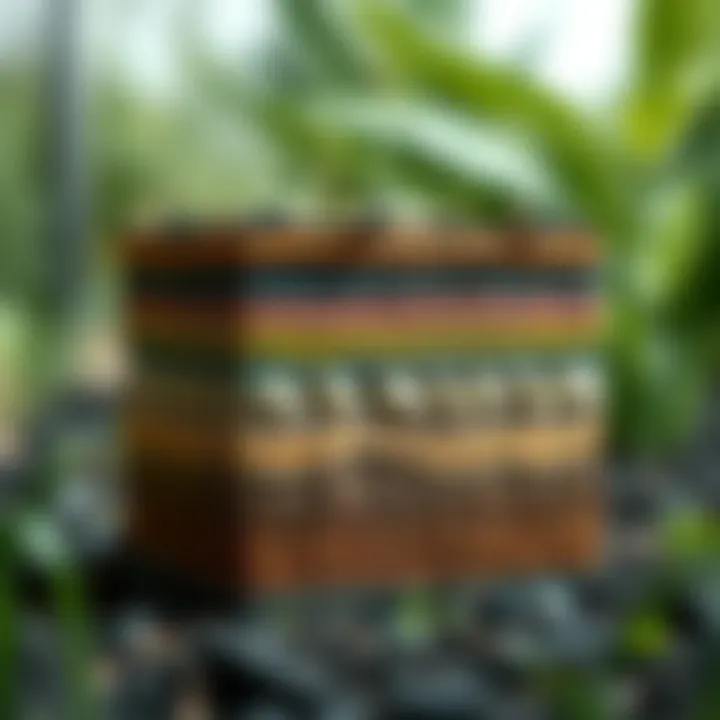 Illustration of soil layers and their components