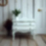 Elegant white distressed paint effect on a wooden surface