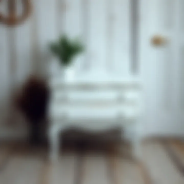 Elegant White Distressed Finish Elegant white distressed paint effect on a wooden surface