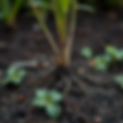 Illustration of soil composition affecting root development