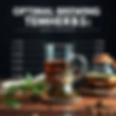 Infographic of optimal brewing temperatures for different herbs