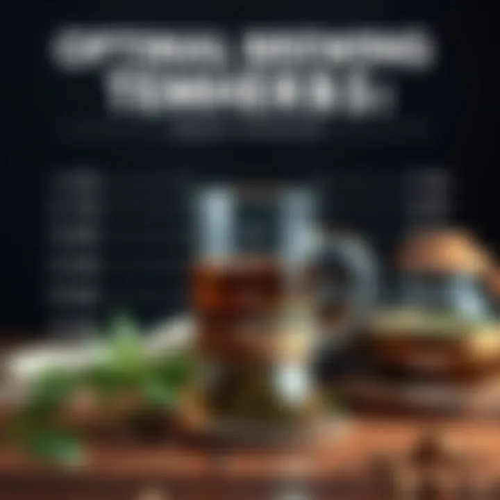 Infographic of optimal brewing temperatures for different herbs