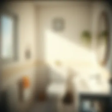 Bright and airy small bathroom with effective lighting