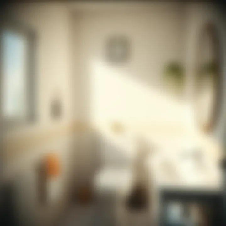 Bright and airy small bathroom with effective lighting