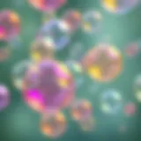 Colorful bubbles floating in the air