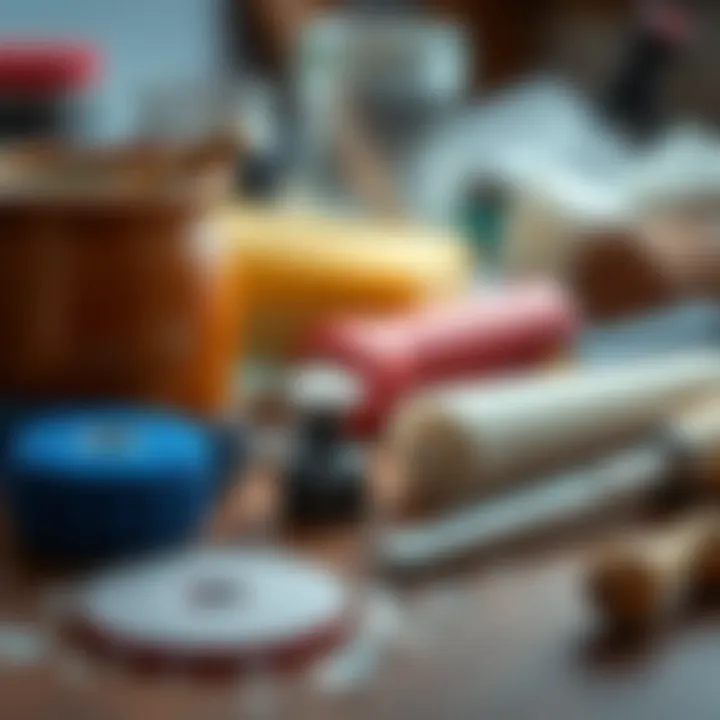 DIY glass polishing tools arranged neatly