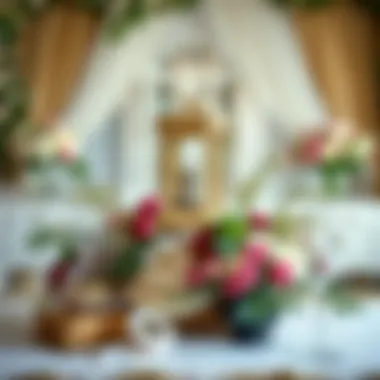 A beautifully arranged wedding trousseau display