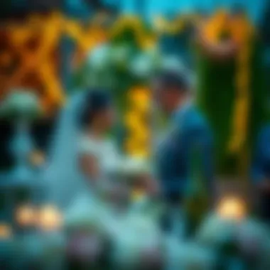 Artistic representation of wedding vows and traditions