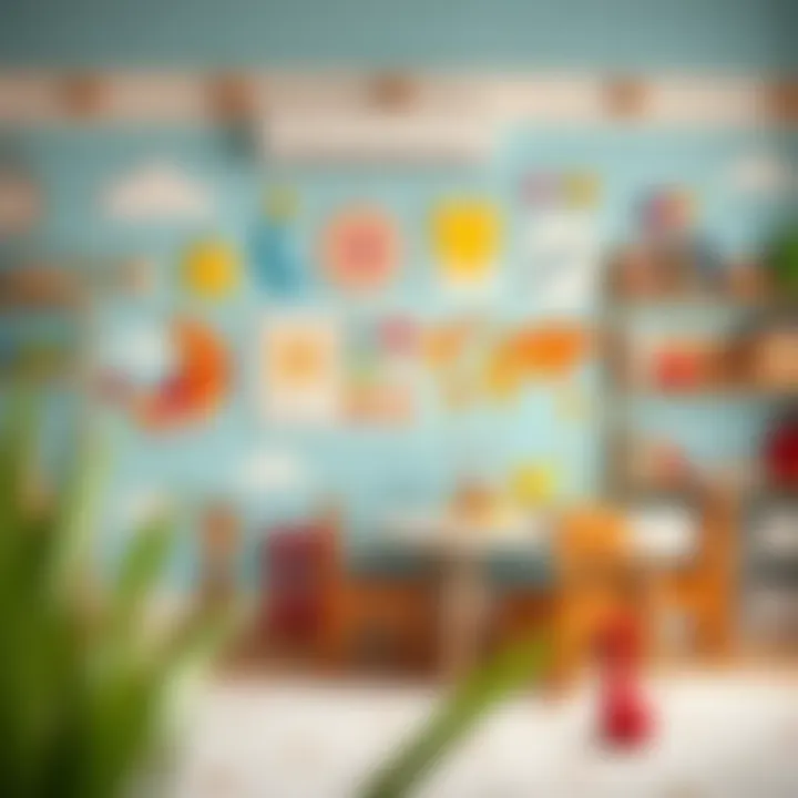 Playful and educational wall design in a kids' room