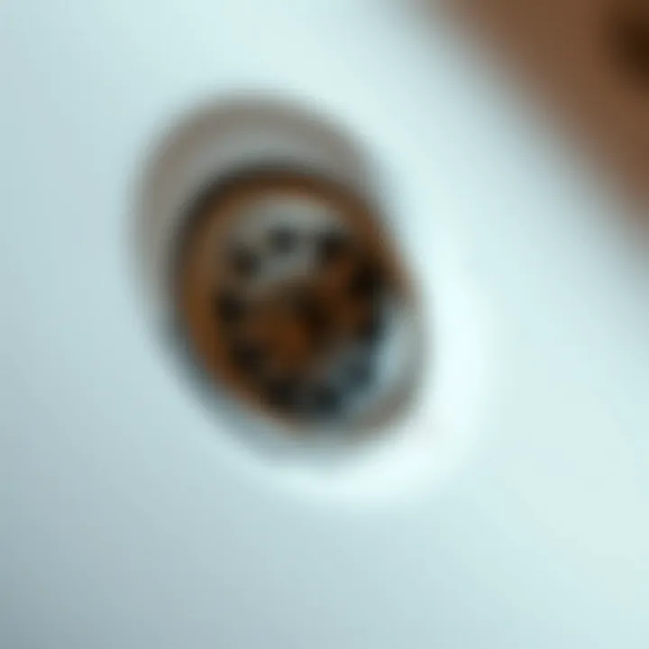 A close-up of a clean shower drain after maintenance