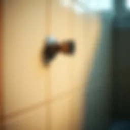Close-up of bathroom tiles with limescale buildup