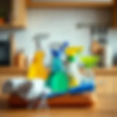 Cleaning supplies for kitchen cabinets