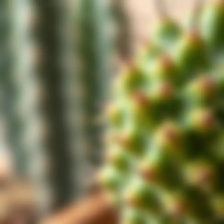 Close-up of a vibrant leaf cactus with intricate details