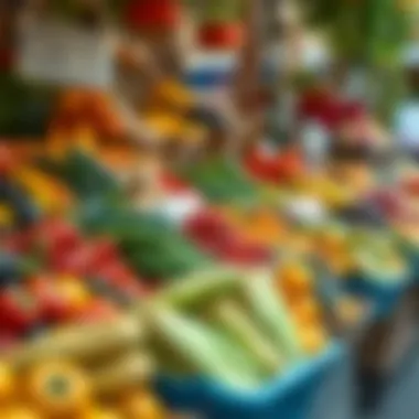 A colorful spring market filled with seasonal produce