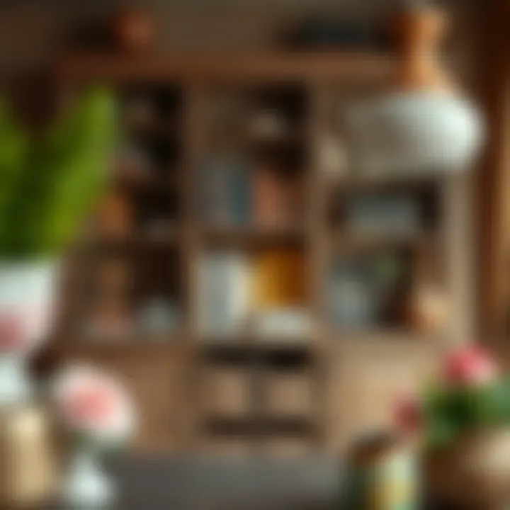 Elegant country bookshelf showcasing vintage design elements