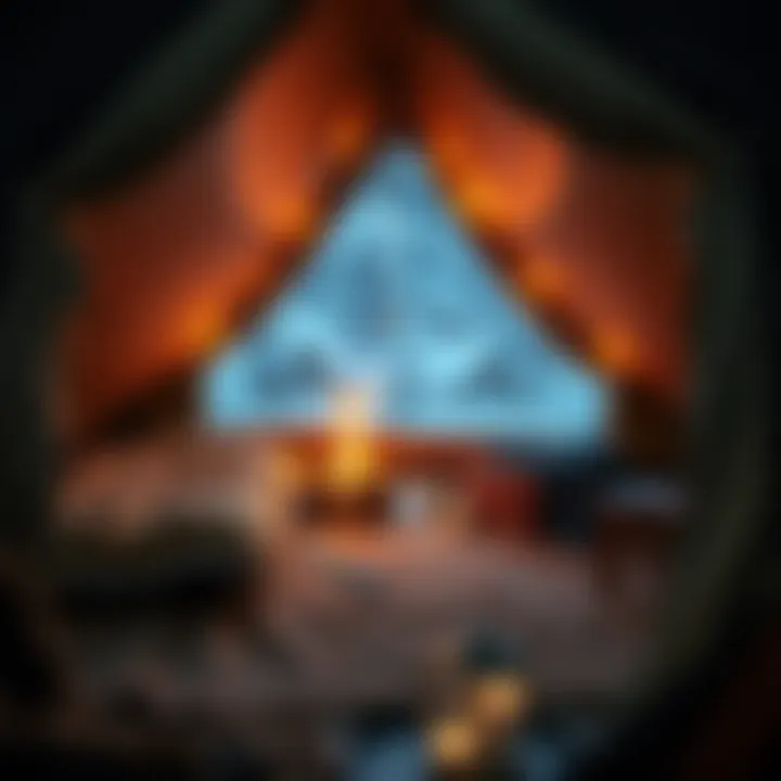 Cozy sleeping setup in a winter tent