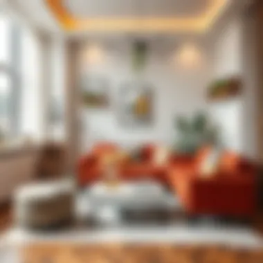 Creative interior arrangement with multifunctional furniture