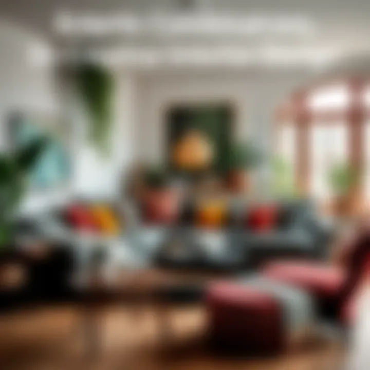 Creative interior design featuring eclectic sofa combinations