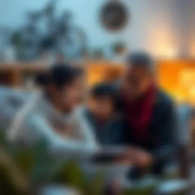 Family discussing emergency preparedness