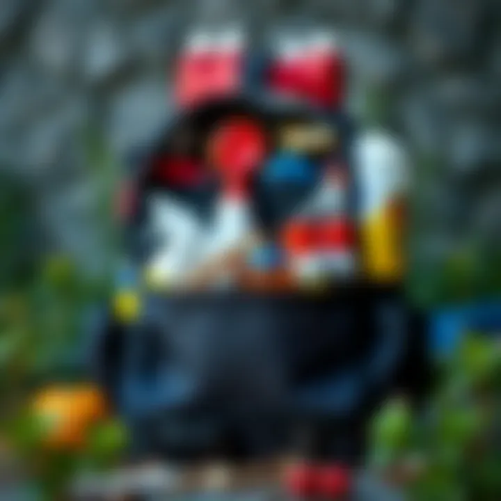 Organized emergency backpack ready for use