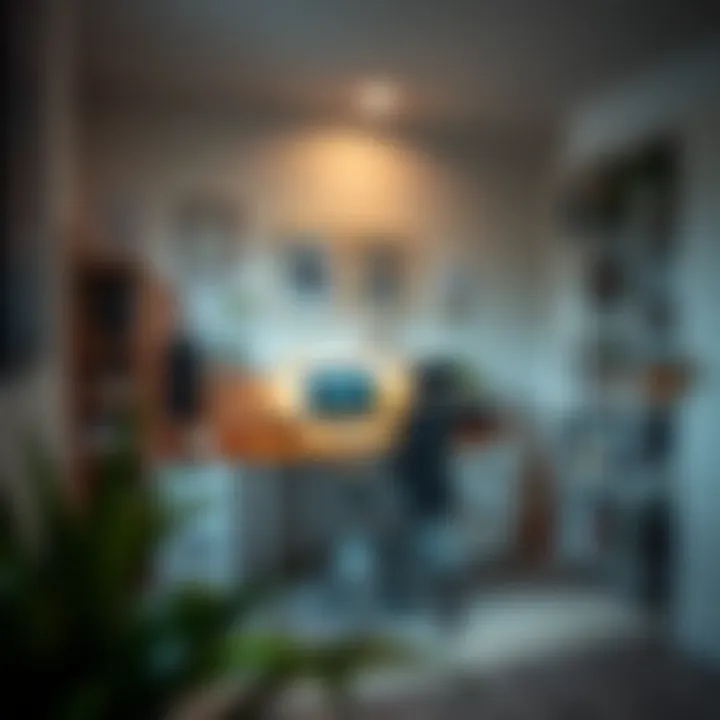 A well-organized study room with a desk, bookshelves, and motivational posters